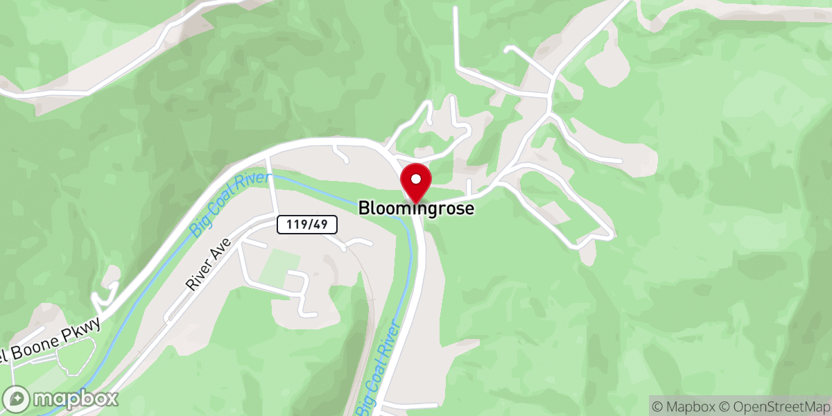 Map showing location of Bloomingrose