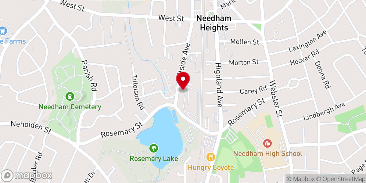 Map showing location of Food Distribution Center - Needham Community Council Food Pantry