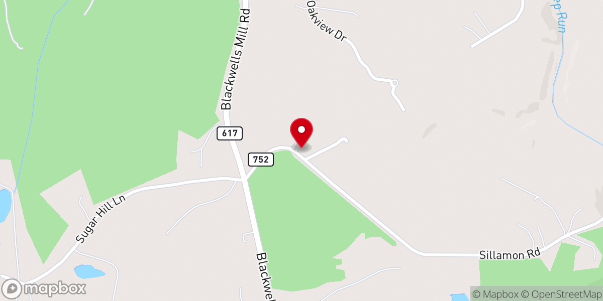 Map showing location of Clevers Oak Baptist Church