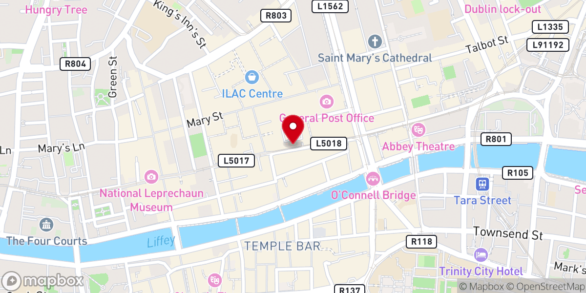 Map showing location of Beatles Only Irish Performances Commemorative Plaque