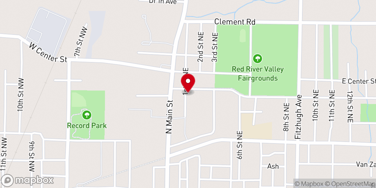 Map showing location of New Salem Baptist Church