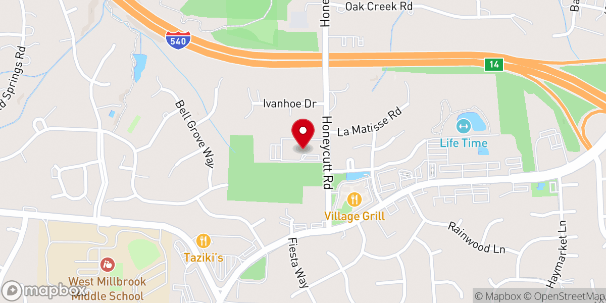 Map showing location of Raleigh United Methodist Church
