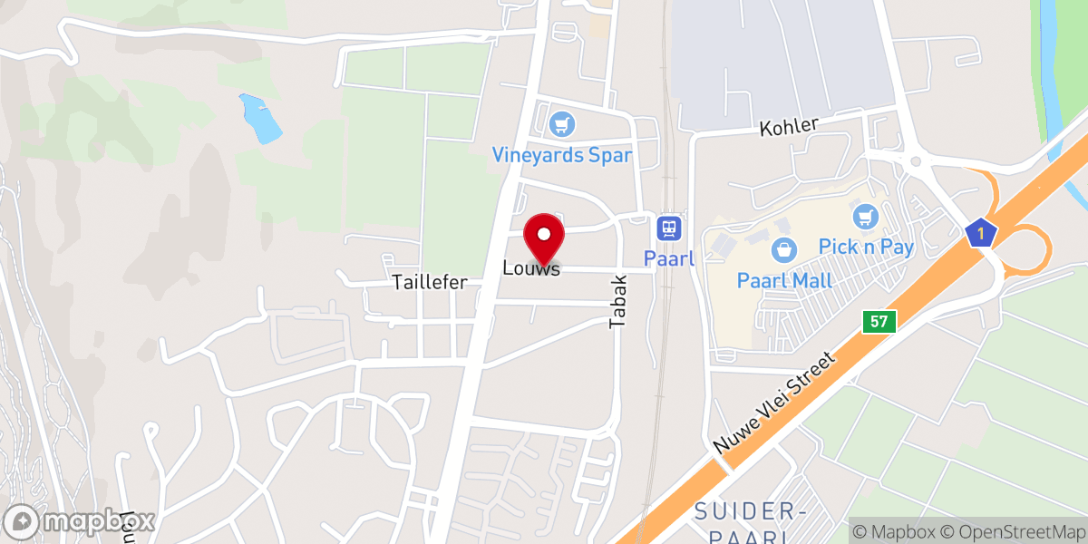 Map showing location of Christ Embassy Paarl