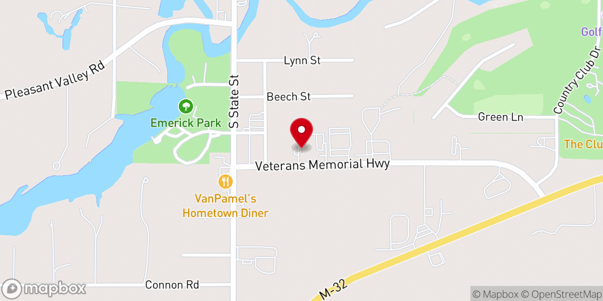 Map showing location of Saint Augustine Catholic Church, Hillman