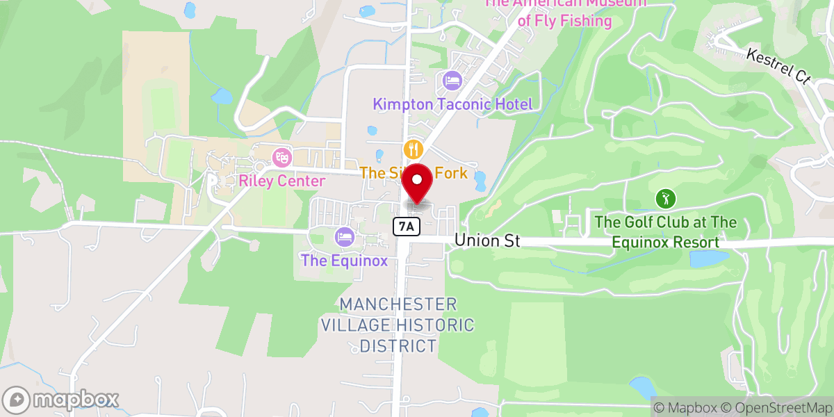 Map showing location of First Congregational Church of Manchester, VT, UCC