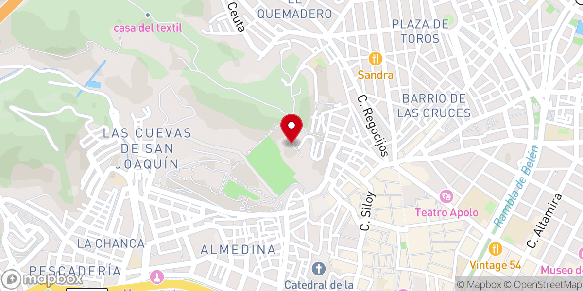 Map showing location of Cerro San Cristóbal