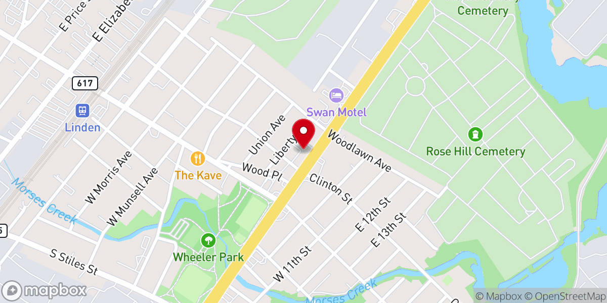 Map showing location of Francophone Church of New Jersey
