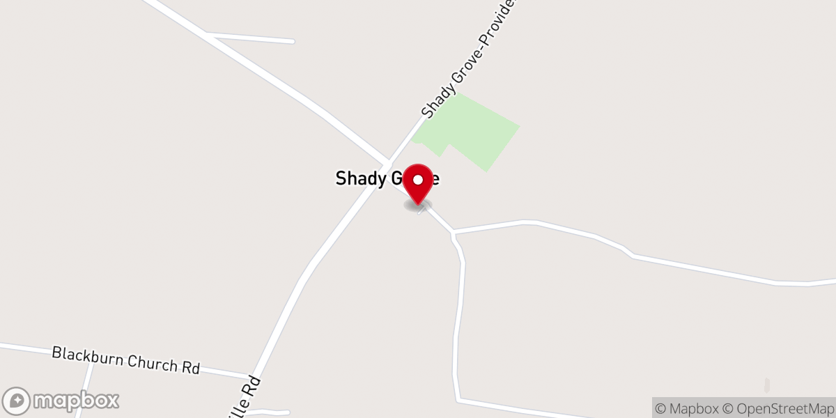 Map showing location of Shady Grove Missionary Baptist Church