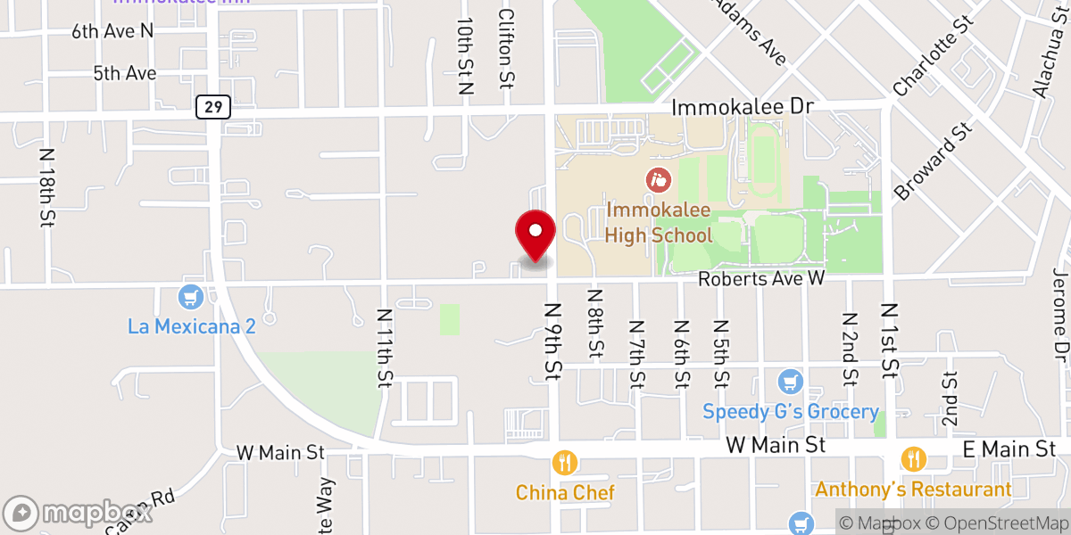 Map showing location of First Methodist Church of Immokalee
