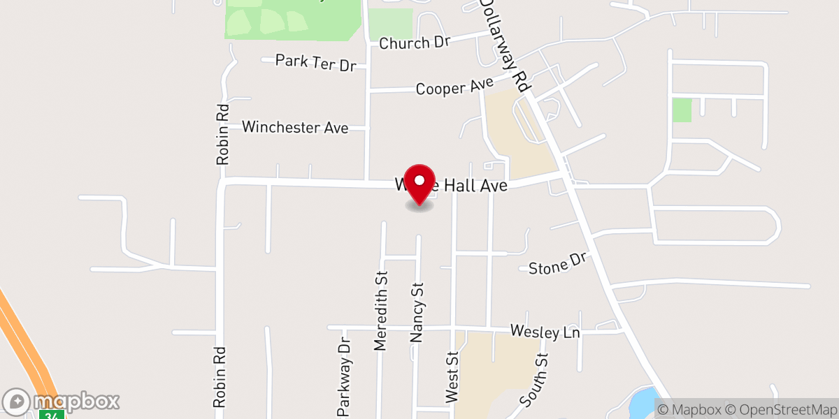 Map showing location of First Christian Church