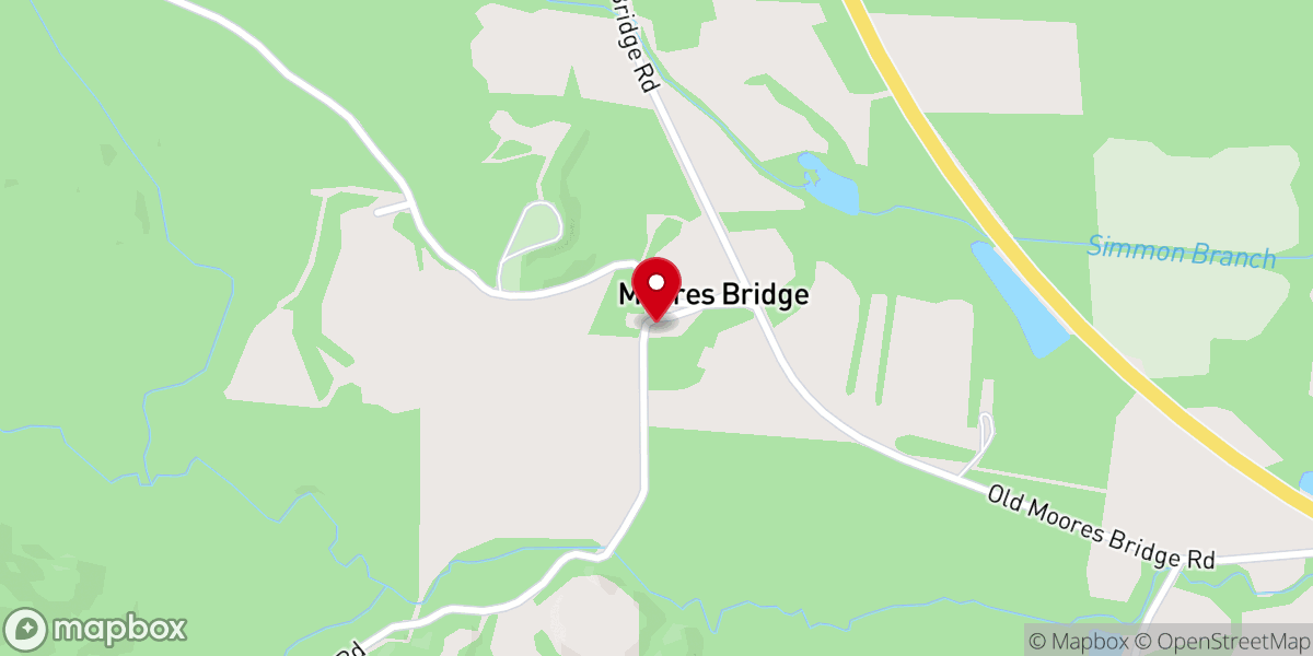 Map showing location of Moores Bridge Missionary Baptist Church