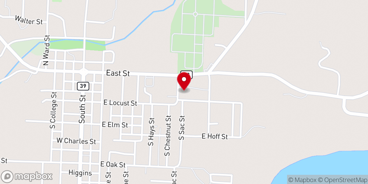 Map showing location of Church of Christ