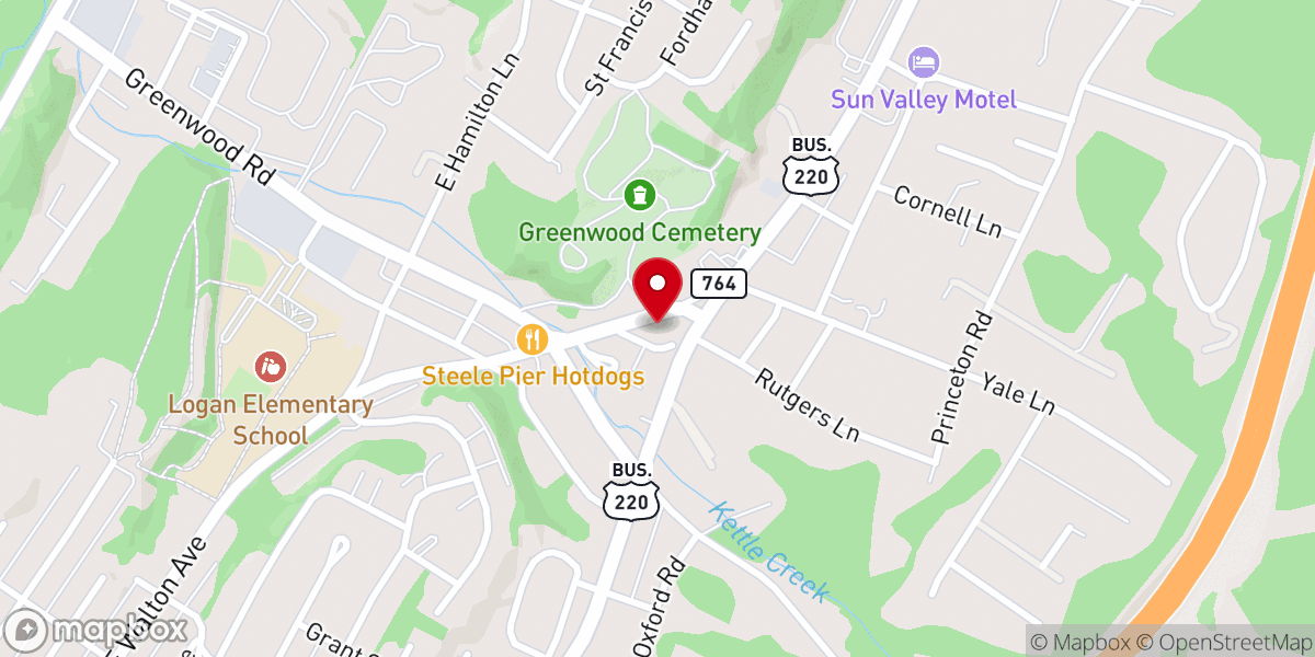 Map showing location of Greenwood United Methodist Church