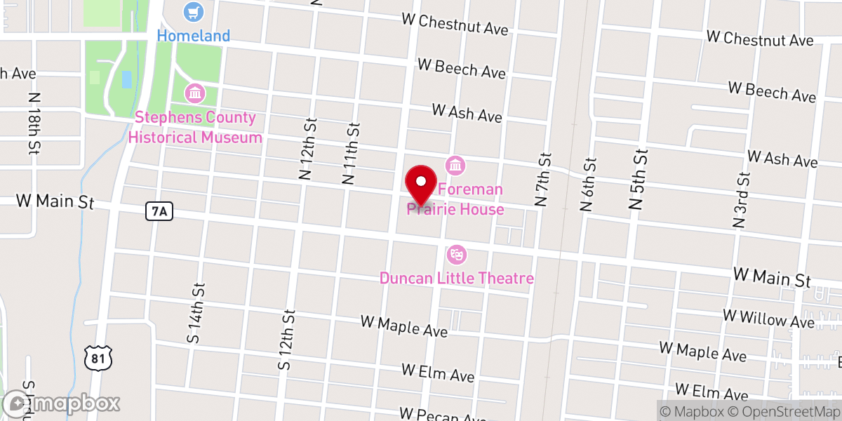 Map showing location of Cotton Hills Christian Church