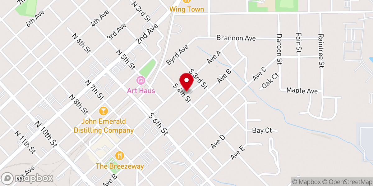 Map showing location of Bethesda Baptist Church