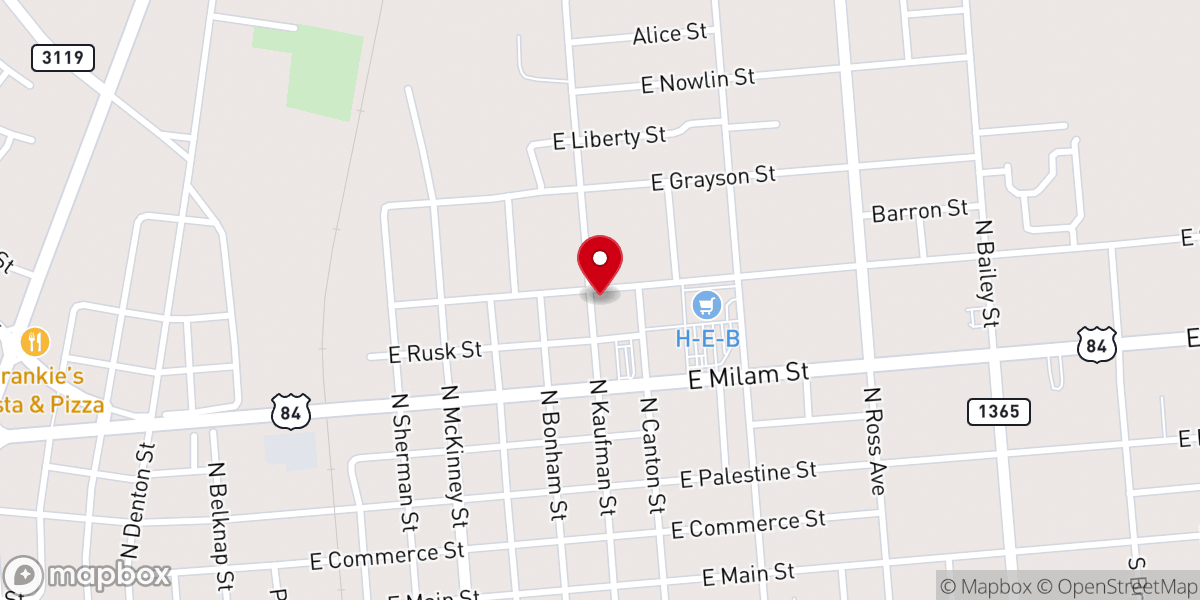 Map showing location of Tabernacle-Faith PB Church