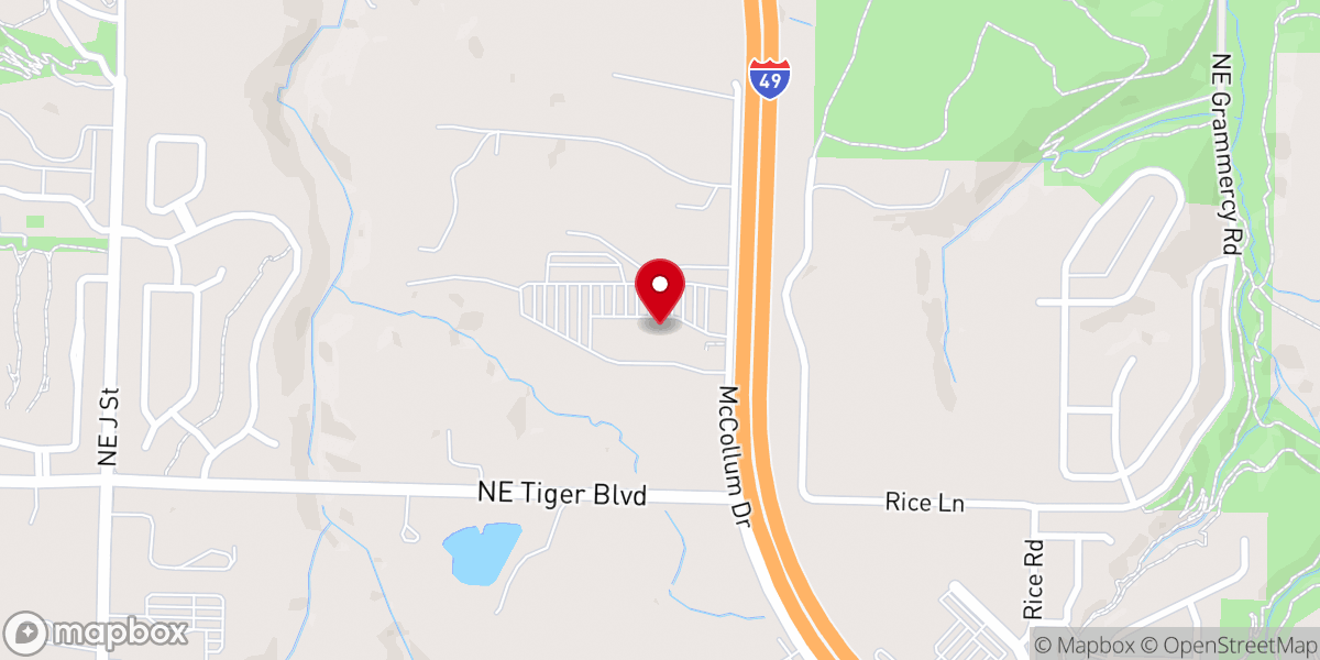Map showing location of Fellowship Bible Bentonville