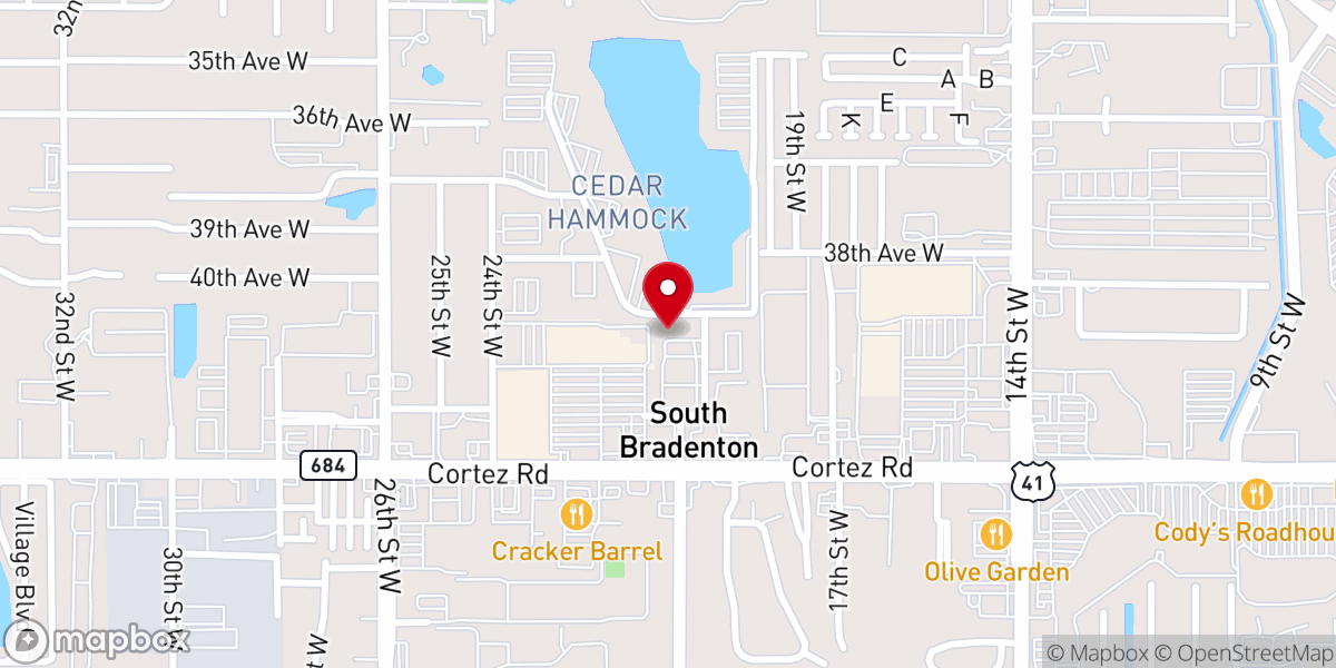Map showing location of Iglesia Presencia de Dios Bradenton