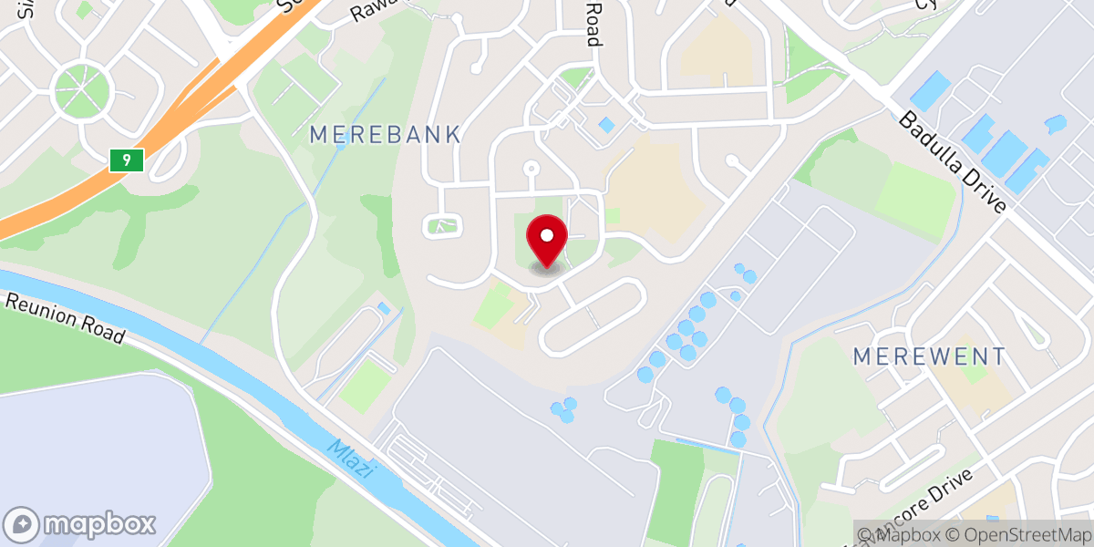 Map showing location of St Mary's Catholic church Merebank