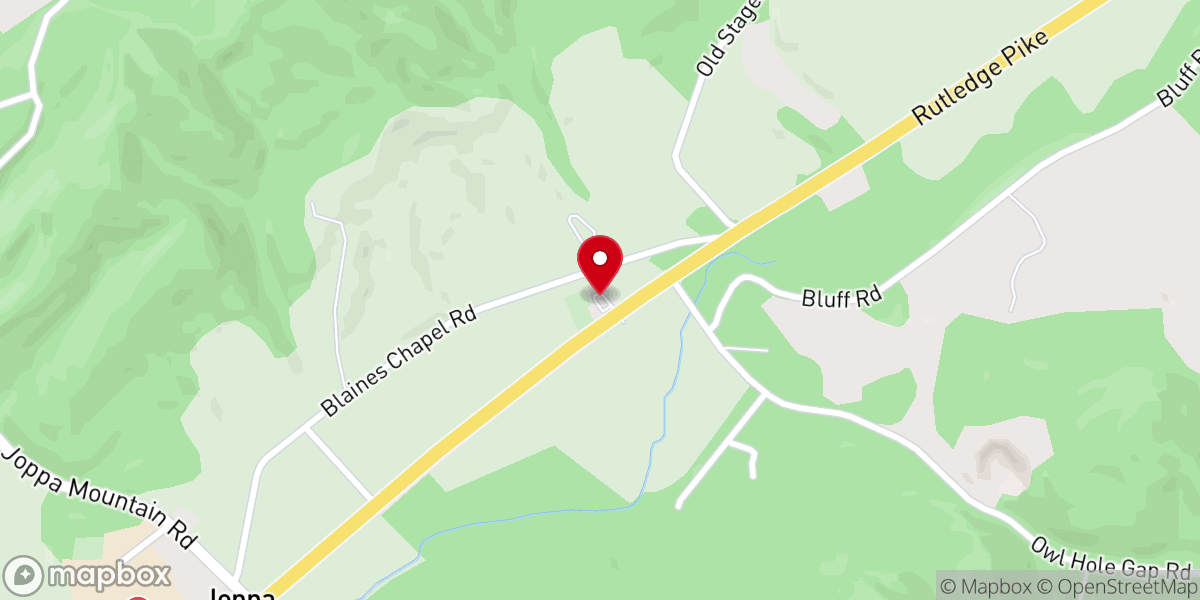Map showing location of Blaine's Chapel American Christian Church