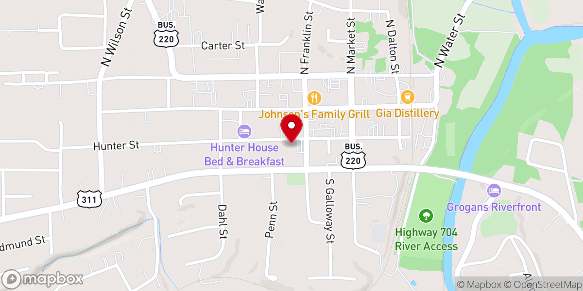 Map showing location of Pin & Tee