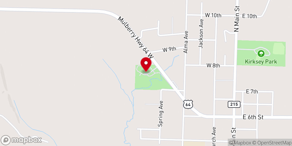 Map showing location of Mulberry City Park