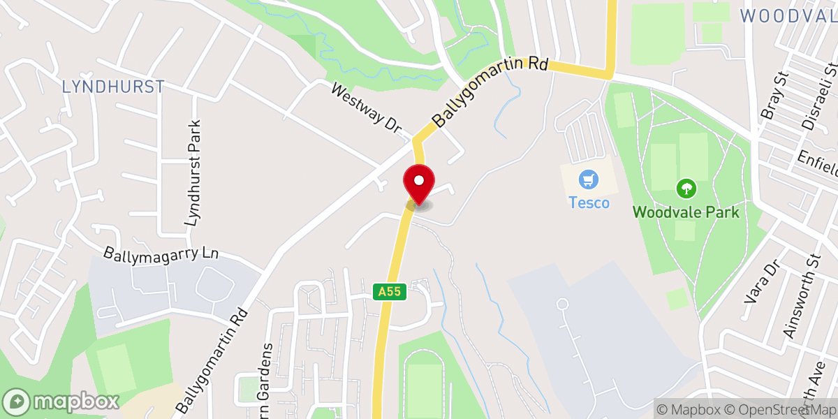 Map showing location of VFC Belfast (Calvary Christian Centre)
