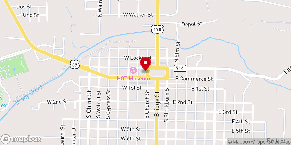 Map showing location of Bourbon Street Pizza & Wine Bar