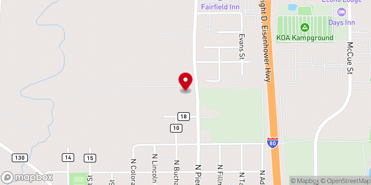 Map showing location of Cornerstone Baptist Church