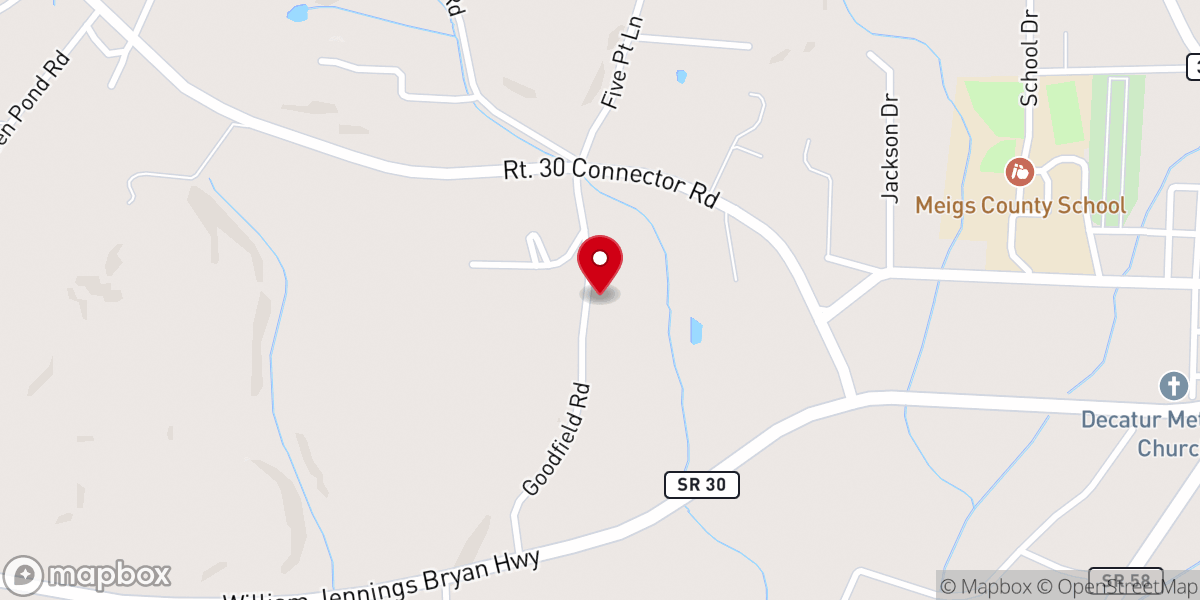 Map showing location of Five Point Church