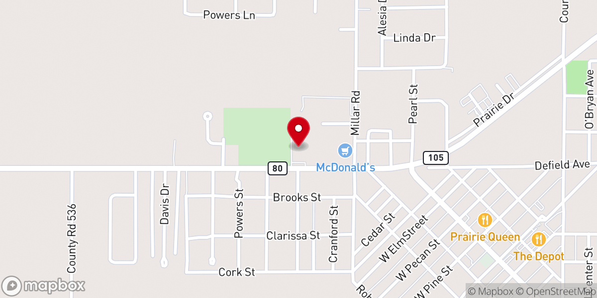 Map showing location of Victory Baptist Church