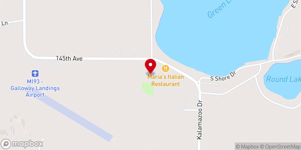 Map showing location of Green Lake Calvary Church