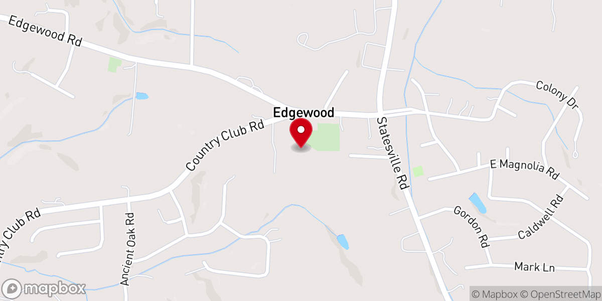 Map showing location of Edgewood Baptist Church