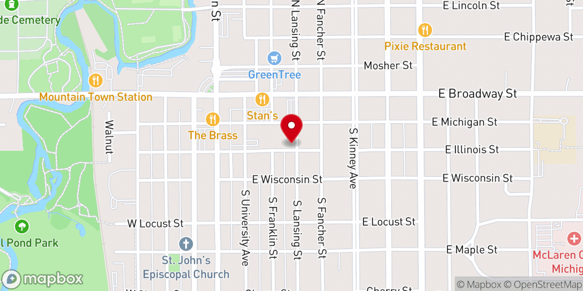 Map showing location of Sacred Heart Parish Church