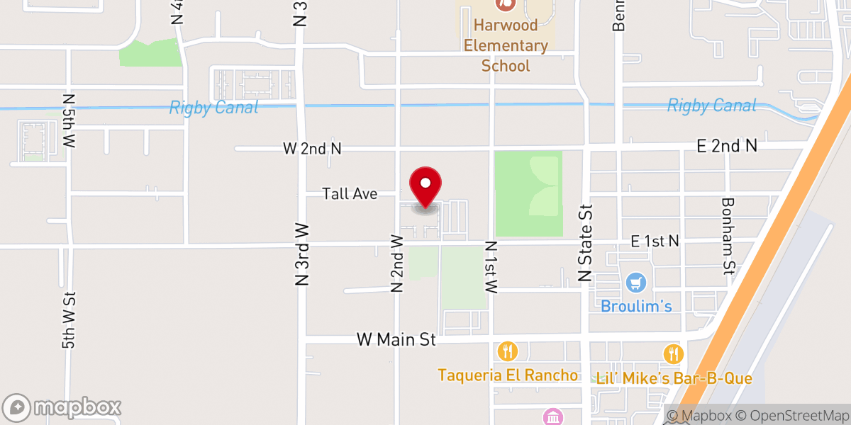 Map showing location of FamilySearch center