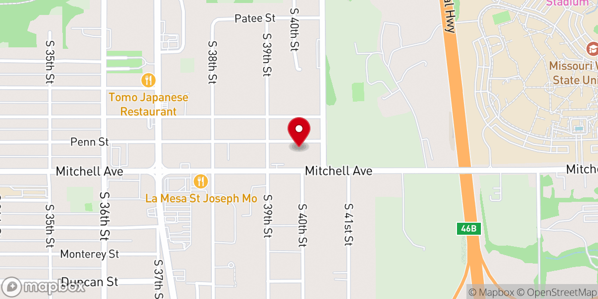 Map showing location of East Hills Church of Christ