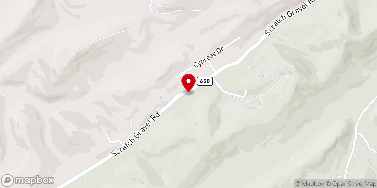 Map showing location of Russell Chapel