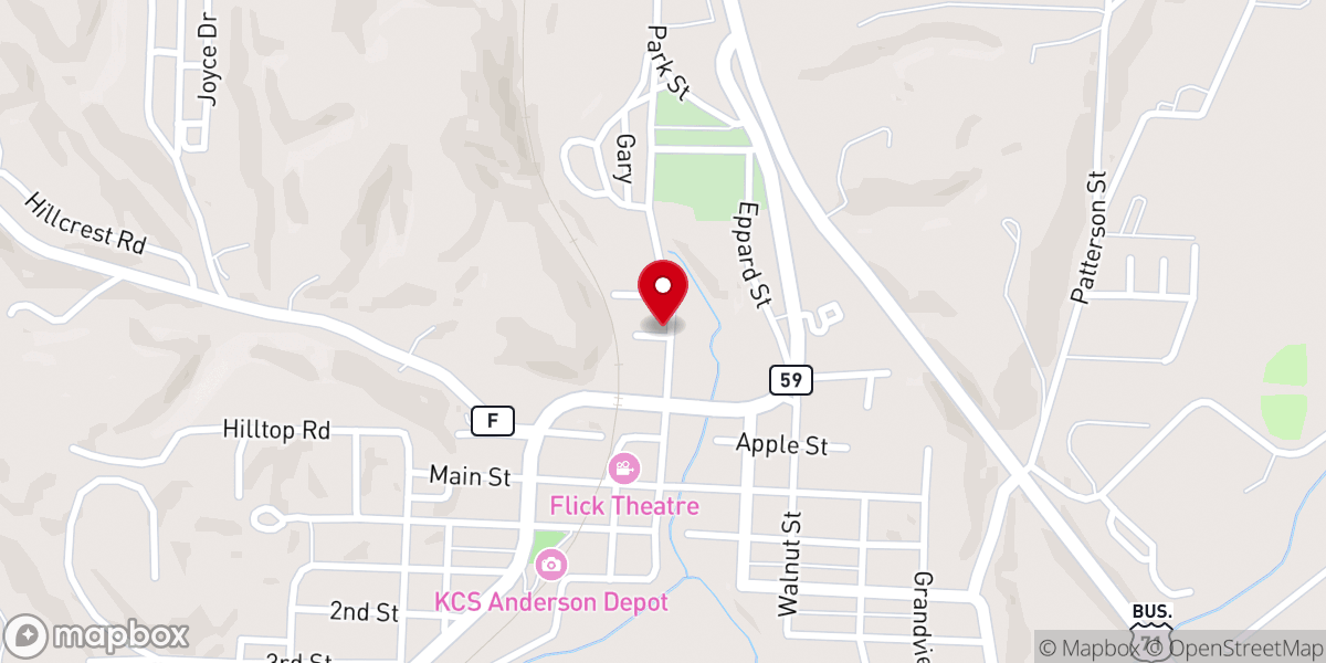 Map showing location of First Christian Church
