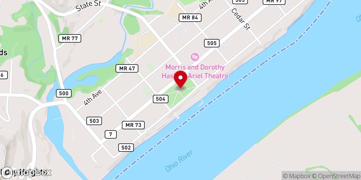Map showing location of Gallipolis City Park