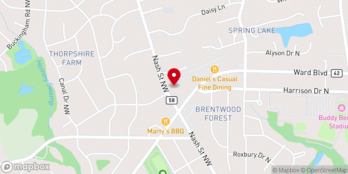 Map showing location of West Nash United Methodist Church