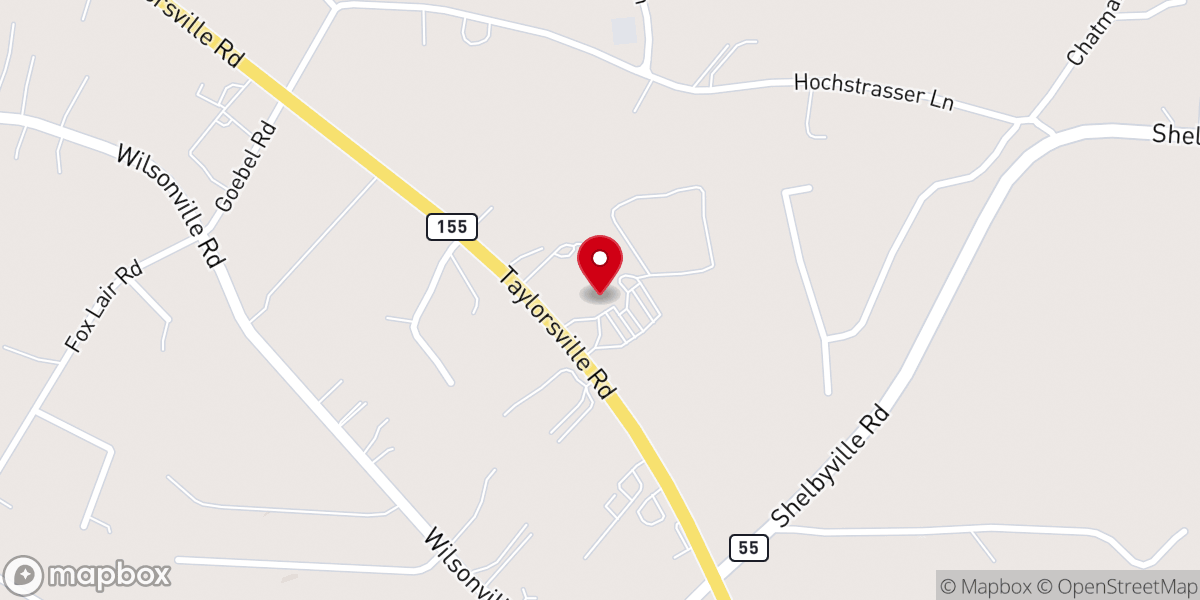 Map showing location of Spencer Christian Church