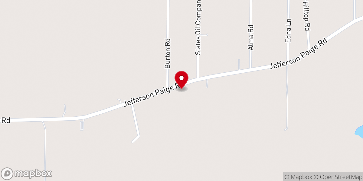 Map showing location of Paige Chapel Baptist Church