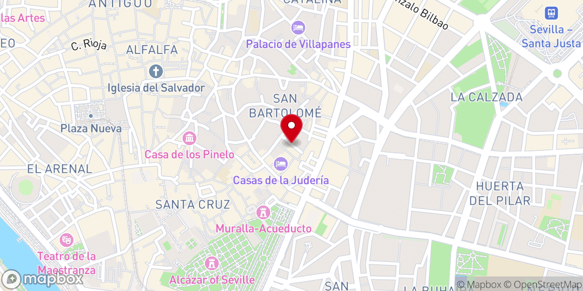 Map showing location of Iglesia de San Bartolomé
