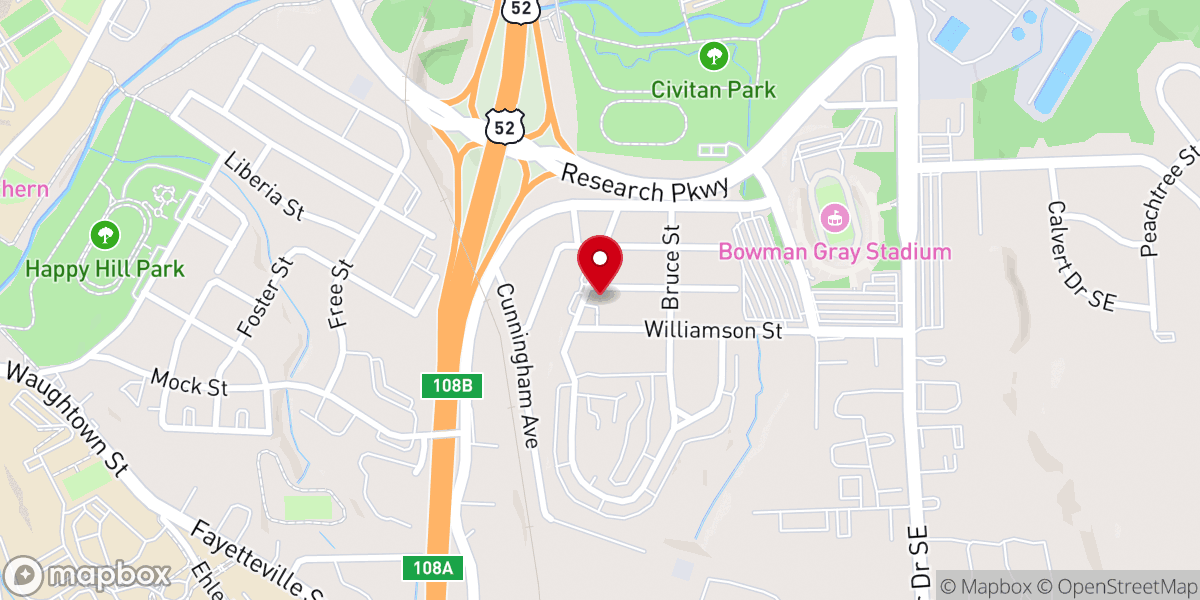 Map showing location of Morning Star Baptist Church