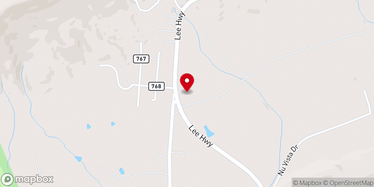 Map showing location of Draper Valley Baptist Church