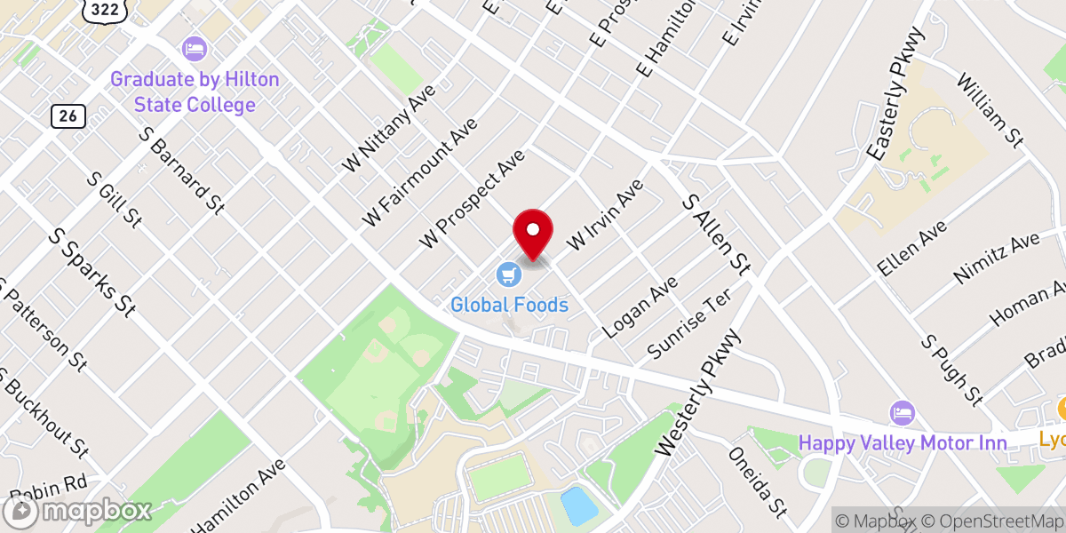 Map showing location of State College Access Church Mailing Address