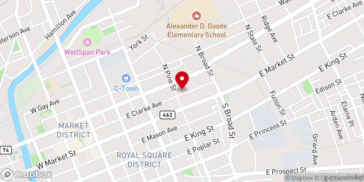 Map showing location of Church of Christ At York