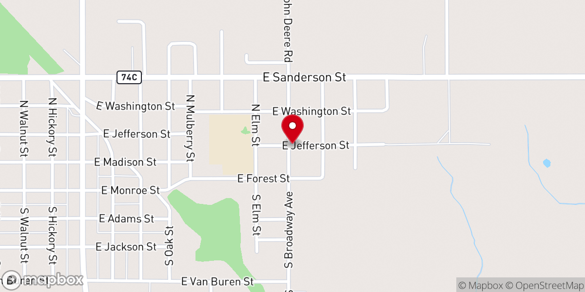 Map showing location of Crescent Assembly of God - Food Distribution Center