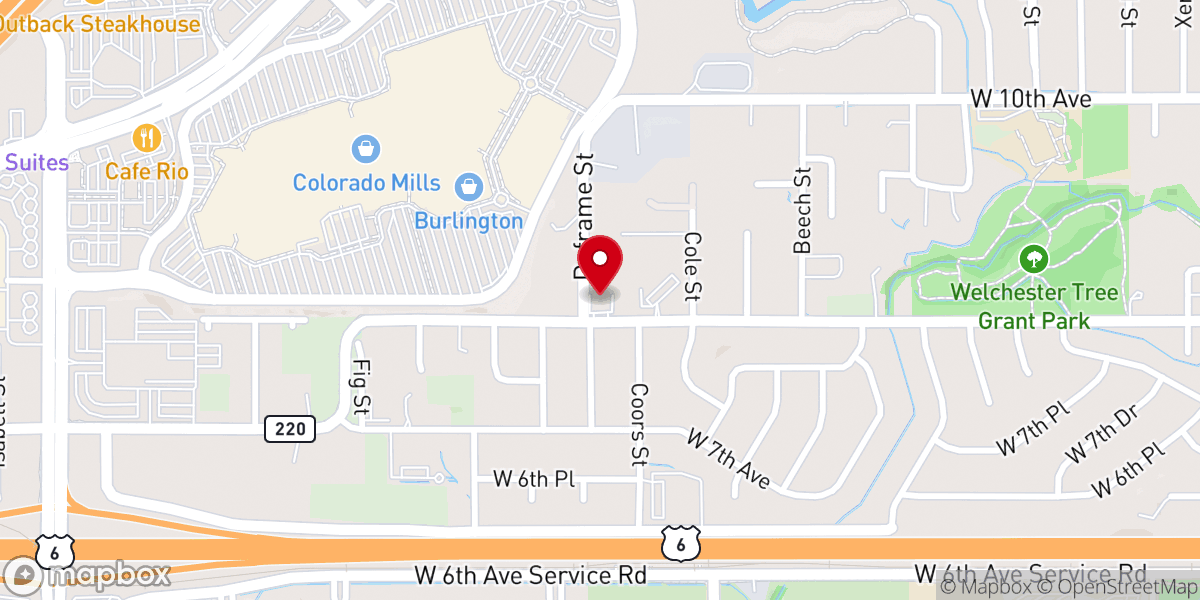 Map showing location of Westside Church of Christ
