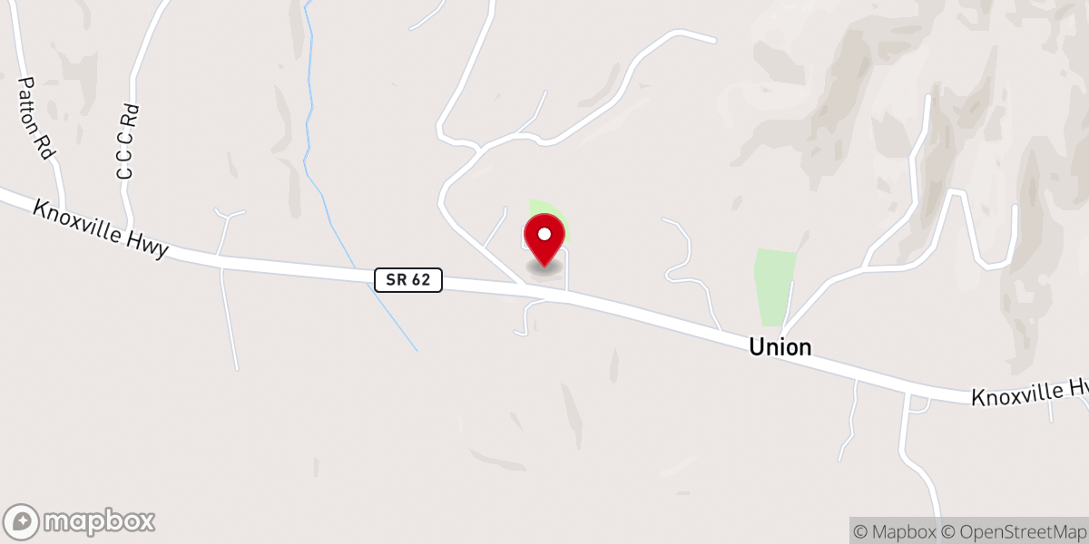 Map showing location of Union Baptist Church Wartburg TN